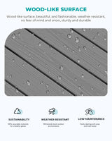 SERWALL Outdoor Coffee Table, HDPE Patio Coffee Table for Outside, Grey SERWALL