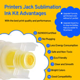 Printers Jack Sublimation Ink & 150 Sheet Sublimation Paper 8.5x11’’ 120G, 2 Pack Teflon Sheet, Heat Tape compatible for Inkjet Printer ET-2800 ET-15000 ET-2803 ET-2760 ET-2400 ET-4700 ET-4800 ET-2720 Printers Jack