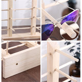 Wooden Sunglass Rack, 12 Pair Wood Sunglass Display Stand Frame Glasses Holder Organizer for Home or Glasses Shop Display,16.81 x 13.58 x 5.62 inches (6 Tier) Odowalker