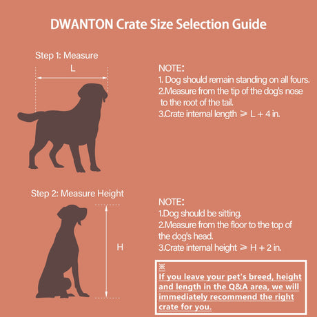 DWANTON Dog Crate Furniture with Cushion, Wooden Dog Crate Table, Double Doors Dog Furniture, Indoor Dog Kennel, Dog House, Dog Cage Medium, 32.5" L, Rustic Brown Dwanton