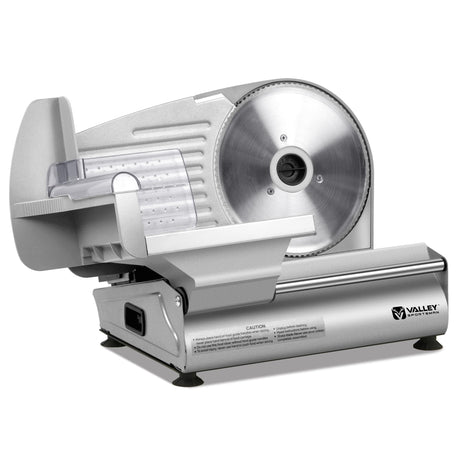 Valley Sportsman 7.5" Electric Meat Slicer Machine for Home, with Stainless Steel Blade, 180 W, Adjustable Thickness, Easy to Clean, Food Slicer, Cuts Meat, Bread, Cheese and Deli, Sliver Valley Sportsman