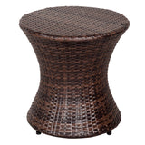 Sundale Outdoor Small Side Table Patio Rattan End Table 20 Inch Hourglass Wicker Accent Tables Steel Frame Lightweight Brown Mesa Auxiliar pequeña Mesa Auxiliar de ratán marrón Sundale Outdoor