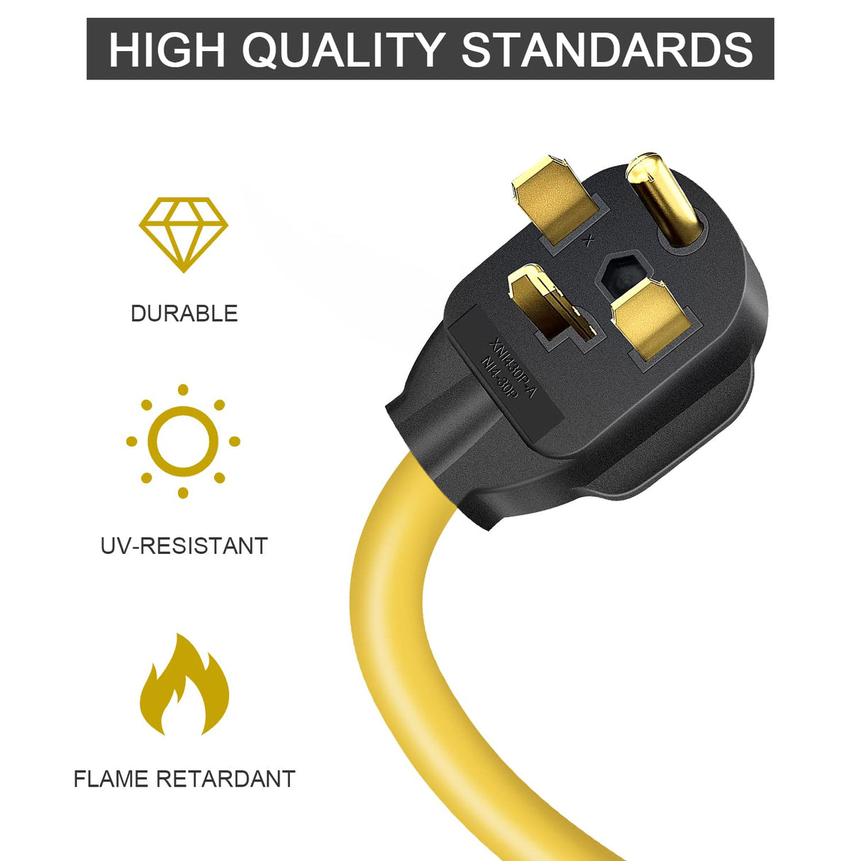 Rophor NEMA 14-30P to 14-50R EV Charger Adapter Cord, 30 AMP Dryer to 50 AMP EV/RV Conversion Adapter, Perfect Use for Level 2 EV Charging Rophor