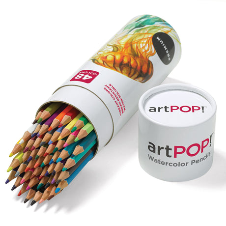 artPOP! Watercolor Pencils, 48 Vibrant Colors, Premium Quality, Hexagonal Grip, Water Soluble Colors for Drawing, Blending, Painting, and Mixed Media artPOP!