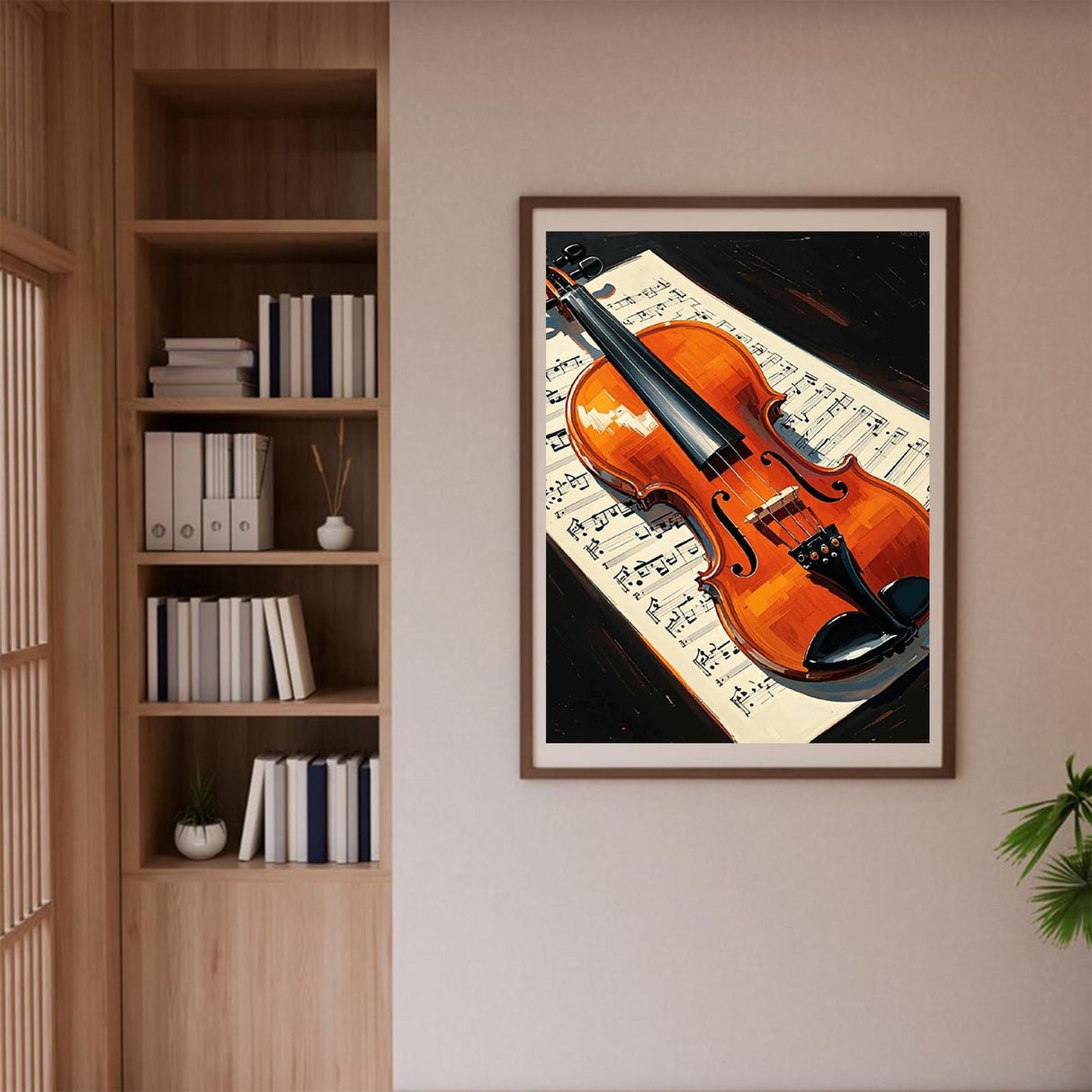 MOER SKY Violin Sheet Music Diamond Painting Kit 12x16 inch DIY Canvas Art Decor with Drill Pen, Sparkling Wall Craft for Home Decor, Birthdays, Christmas MOER SKY