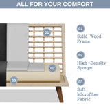 JAMFLY Futon Couch Sofa Bed Convertible, Small Sleeper Sofa Chair Loveseat with Cup Holder for Small Spaces, Living Room, Bedroom, Gameroom, Apartment, Dorm (Black) JAMFLY