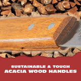 BBQ-Aid Grill Brush and Scraper for Barbecue – Grill Brush for Outdoor Grill with Extended, Large Wooden Handle and Replaceable Stainless Steel Bristles Head –No Scratch- BBQ Grill Brush for Any Grill BBQ-Aid