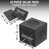 GoSports Premium Pool Cue Chalk Cube 12 Pack - Black Billiards Pool Stick Chalk GoSports