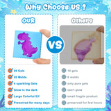 Magic Gel Water Toy Elf: 20 Aqua Squishy Maker DIY Gels with 20 Fairy Animal Mold Kits - 3D Handmade Magical Jelly Pet Craft Set for Kids CL FUN