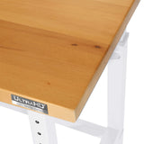 Seville Classics UltraHD Heavy Duty Workbench Table w/Solid Wood Top, 1000 lbs. Weight Capacity Workstation for Garage, Warehouse, Workshop, White, 48" W x 24" D x 28.5" to 42" H Desktop Seville Classics