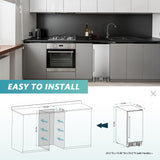 EUHOMY Beverage Refrigerator 15 Inch, Under Counter 127 Can Beverage Fridge with Stainless Steel Door, Beverage Cooler Built-in and Undercounter Beer Fridge, Drink Fridge - Soda Cola EUHOMY