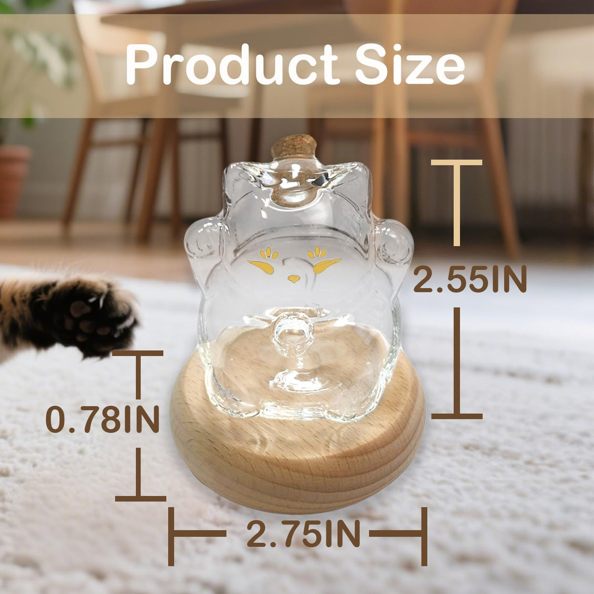【NEW】Memorial Bottle for Pet Hair with Base, Cat Pet Fur Keepsake, Pet Hair Memorial Keepsake, Pet Memorial Gifts for Cats, Cat Keepsake Fur Holder Cat Whisker Jar Memory Sympathy Gift Vials for Cat SEGIIFO