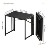 Lutown-Teen Small Folding Computer Desk 32 inch, Writing Gaming Computer Desk for Small Spaces, No Assembly Required Small Office Desk, Black Lutown-Teen