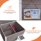 Deblue Insulated Cat Houses for Outdoor Cats, Weatherproof Feral Cat House with All-Round Foam, Wooden Cat Shelter for Multiple Cats - Grey Deblue