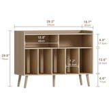 ChooChoo Record Player Stand, Turntable Stand with Vinyl Storage, Record Player Cabinet Up to 350 Albums, Cube Storage Organizer for Living Room, Natural ChooChoo
