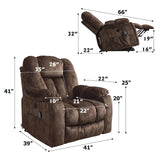 CANMOV Power Lift Recliner Chair with Massage and Heat for Elderly, Overstuffed Wide Recliners, Heavy Duty and Safety Motion Reclining Mechanism with USB Ports, 2 Concealed Cup Holders, Chocolate CANMOV