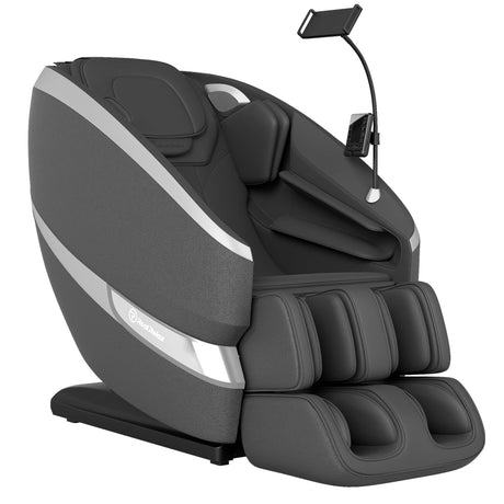 Real Relax 2025 Massage Chair Full Body,Zero Gravity Dual Core S-Track Shiatsu Massage Recliner,Back and Calf Heating with Phone Holder,Rocking Function,12 Auto Modes,Bluetooth,FS01 Pro Gray and Black Real Relax