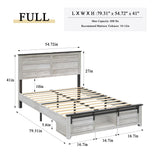 madeslves Wooden Bed Frame Full Size with Sliding Barn Door Storage Cabinets and Headboard, Farmhouse Platform Bedframe with Charging Station & Lights, Noiseless, No Box Spring Needed, White madeslves