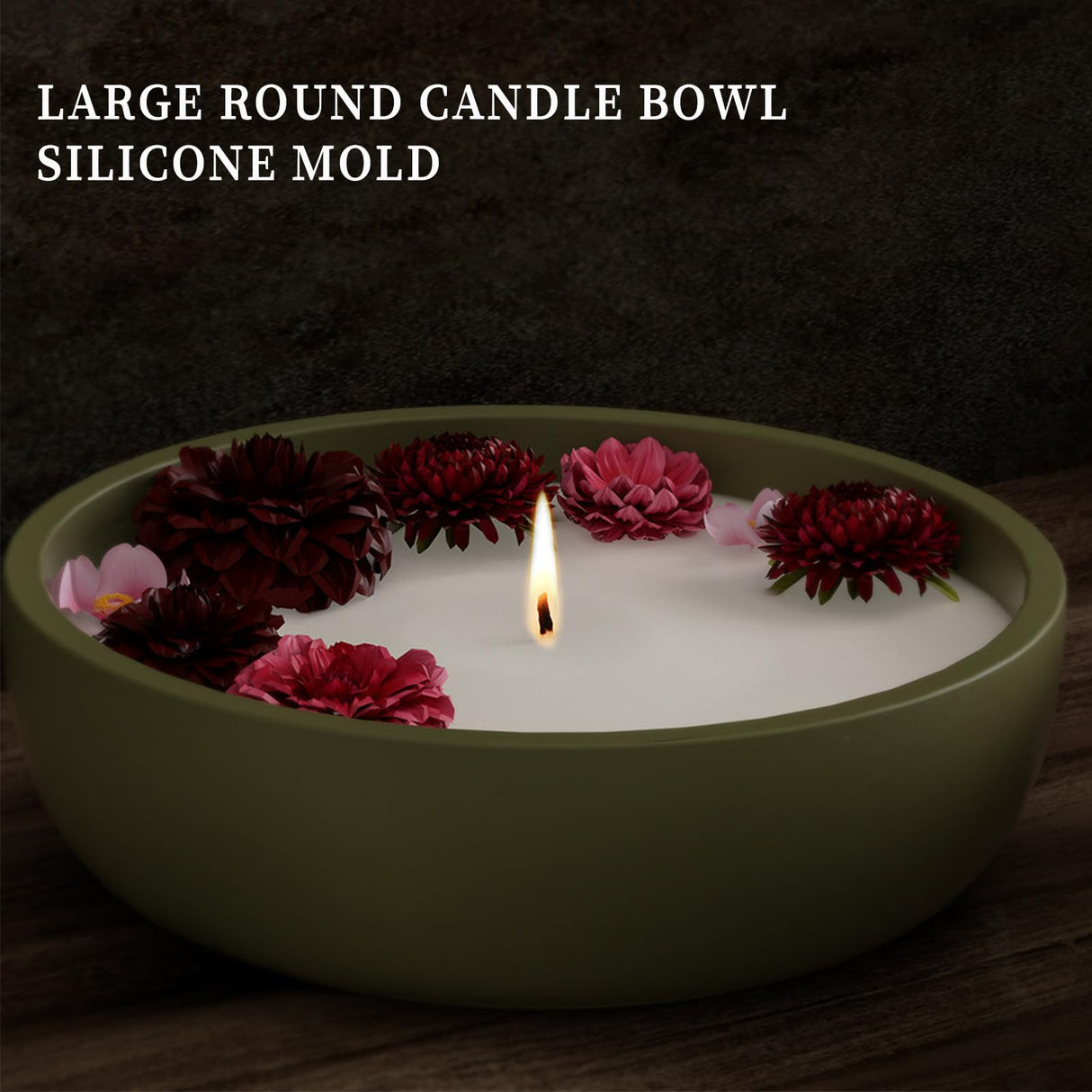 Wehous Large Bowl Resin Mold, 8.2'' Round Bowl Silicone Molds for Resin Concrete Cement, Big Container Storage Mold Candle Jewelry Holder Mould Makeup Organizer Succulent Pot Art Crafts Gift Wehous