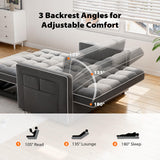 Pipishell 3 in 1 Convertible Sleeper Sofa Bed,Pull Out Couch for Living Room with USB Ports & Side Pockets,Adjustable Backrest,Velvet,Loveseat Sofa Bed,Futon Couches Pipishell