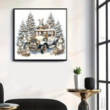 Christmas Diamond Art Kits for Adults, Winter Christmas Truck Diamond Painting Kits for Beginners,5D DIY Full Drill Snowman Paint by Diamonds Gem Art Painting Kit for Home Wall Decor 13.8x13.8inch GXGLLPZBY