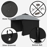 SunCula Replacement Gazebo Curtains Universal Privacy Shade Curtains 4-Panels sidewall with Zipper Outdoor Curtains (12'x16', Black, Only Curtains) SunCula