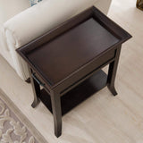 Leick Home Traditional Cherry Tray Edge Chairside Table Leick Home
