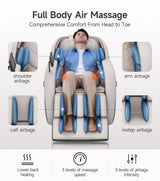 Real Relax 3D Massage Chair Full Body SL-Track, Zero Gravity Recliner with 16 Massage Modes, Body Scan, Wasit Heating, Foot Rollers, Bluetooth, Favor-22 Brown Real Relax