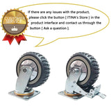 ITINA Heavy Duty Swivel Casters 6 inch 625Lbs Load Capacity/Item 360 Degree Rotation Plate Swivel Hard Casters Non-Slip with Locking Brakes(2 with Brakes& 2 Without) ITINA