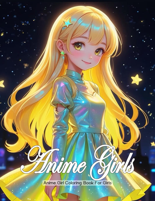 Anime Girls Coloring Book: Anime Girl Fashion Coloring Book For Girls - Anime Girl Coloring Book For Teens and Kids