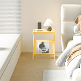 Rattan NightStand Side Table with Adjustable Board Z Shaped End Table for Couch Mid Century Modern Boho NightStand Side Table Bamboo Coffee Side Table for Living Room Bedroom Sofa Small Spaces Natural RKVPCNE