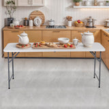 ZenStyle 6 ft Adjustable Folding Table, Indoor Outdoor Portable Plastic Dining Card Table Utility Table for Camping Dining Event Party (71"x27", Rectangular) ZenStyle