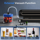 Vacuum Sealer for Food, Multi-Functional Vacuum Sealer Machine Compact Air Sealing System with Build-in Cutter, LED Indicator Dry & Moist Modes with 15 Vacuum Bags for Food Vacuum Sealing (Silver) KOIOS