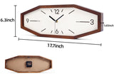 DaguyS Wooden Retro Wall Clocks, 18 Inches Square Clocks Rectangular Wall Clock Battery Operated Silent Non-Ticking, for Kitchen Living Room Office Home Desk Bedroom (Brown) DaguyS