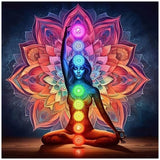 DIADAY 5D Chakra Mandala Diamond Painting Kit for Adults, Full Drill Round Chakra Diamond Art Kits for Beginners, DIY Mandala Diamond Dot Art Craft, Home Wall Decor Gift, 12x12 Inches DIADAY