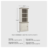 Signature Design by Ashley Havalance Farmhouse Left Pier Cabinet, Modern Bookcase, Vintage White Signature Design by Ashley