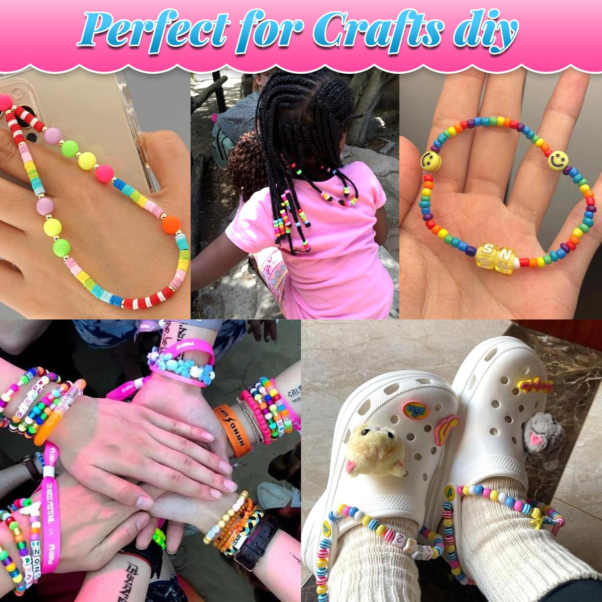 AIPRIDY 3600 Pcs Girls Toys Bracelet Making Kit, Unicorn/Mermaid Jewelry Activity, Flat College Style Beading for Friendship Jewelry Making, DIY Crafts for 4-12 Girls Birthday Christmas Gifts(Aqua) AIPRIDY