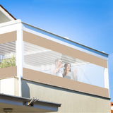 ele ELEOPTION (8ft High x 15ft Width) Vinyl Curtains for Patio, Outdoor Clear Panel Curtain Patio Enclosure Waterproof PVC Tarps with Grommets for Pergola, Balcony, Porch, Gazebo Khaki ele ELEOPTION