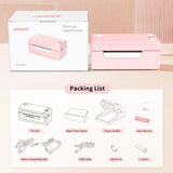 JADENS Bluetooth Thermal Label Printer 4x6, Pink Wireless Shipping Label Printer for Small Business & Packages, Compatible with iOS, Android, Mac, Windows, Amazon, Etsy, Ebay, Shopify JADENS