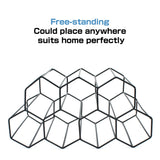 Buruis 9-Bottle Countertop Wine Rack, Honeycomb Standing Metal Wine Holder, Organizer, Red & White Wines Rack, Home Kitchen Bar Essentials (Black) Buruis