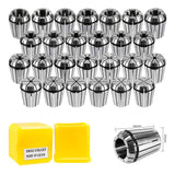 SILIVN 26PCS ER32 Spring Collet Set for CNC Engraving Machine & Milling Lathe Tool Workholding Engraving Collets SILIVN