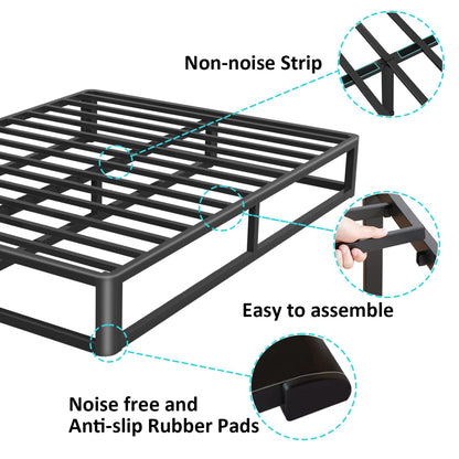 Firpeesy 10-Inch Heavy-Duty King Bed Frame with Anti-Bending Design and Noise-Free Support - WoodArtSupply