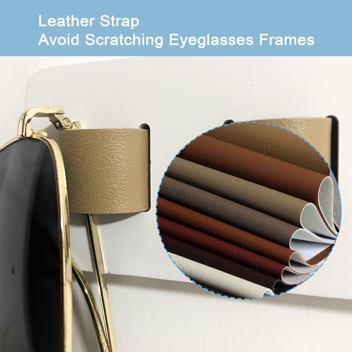 FINDAMAZE Sunglasses Organizer Wall Mounted Wood Sunglass Holder for Home Glasses Holder/Sunglasses Rack,Home Decor (White-1pcs-long) FINDAMAZE