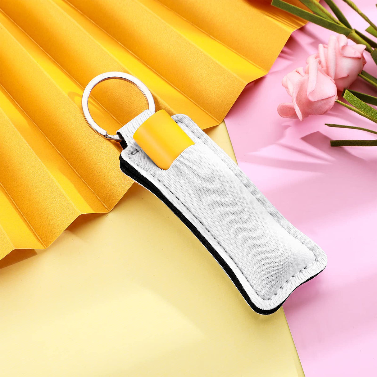 Patelai 30 Pcs Sublimation Blanks Wristlet Lanyards and Lipstick Holder Keychains Set, Blank Neoprene Wristlet Sublimation Lanyards Strap Blank Lipstick Keychain Holder for DIY Craft Heat Transfer Patelai