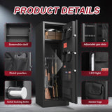 BONANO 10-12 Gun Safe, Gun Safe for Rifles and Pistols, Gun Cabinets for Rifles and Shotguns, Long Gun Safes with Dual Alarm & Mute Mode, Multi-Function Gun Cabinet with Removable Gun Racks BONANO