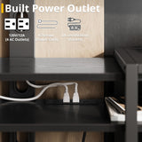 IRONCK 79 Inch TV Stand for TVs up to 85 Inch with Mount and Power Outlet, 3 Tiers TV Console with Storage Shelves, Entertainment Center, Steel Frame, for Living Room, Bedroom, Black IRONCK