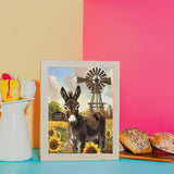 KAYEIUU 5D Donkey in The Sunflower Fields Diamond Painting Kits for Adults DIY Donkey Diamond Art Kits for Beginner Full Drill Donkey Diamonds Painting Gem Art for Gift Wall Decor 12x16 inch KAYEIUU