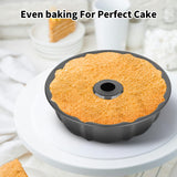 Novery 9.5" Non-stick Cake Pan, Heavy Duty Carbon Steel Fluted Tube Round Baking Pan,Buntz Pound Cake Pan Mold,Tube Bakeware,Baking Mold for Jello,Gelatin,Chocoflan,Flan Novery