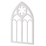Sintosin Gothic Arched Window Frames for Wall Decor Living Room 20 X 33 Inch, Hanging Distressed White Wooden Farmhouse Window Pane, Rustic Cathedral Window Frame for Halloween Entryway Sintosin