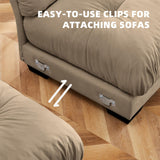 SoarTalent 166" Modern Oversized Modular Sectional Sofa 4-Seater U-Shaped Cloud Sleeper Couch with 2 Ottomans, Pillows and Overthick Cushion for Living Room, Home Theater, Apartment, Velvet, Camel SoarTalent